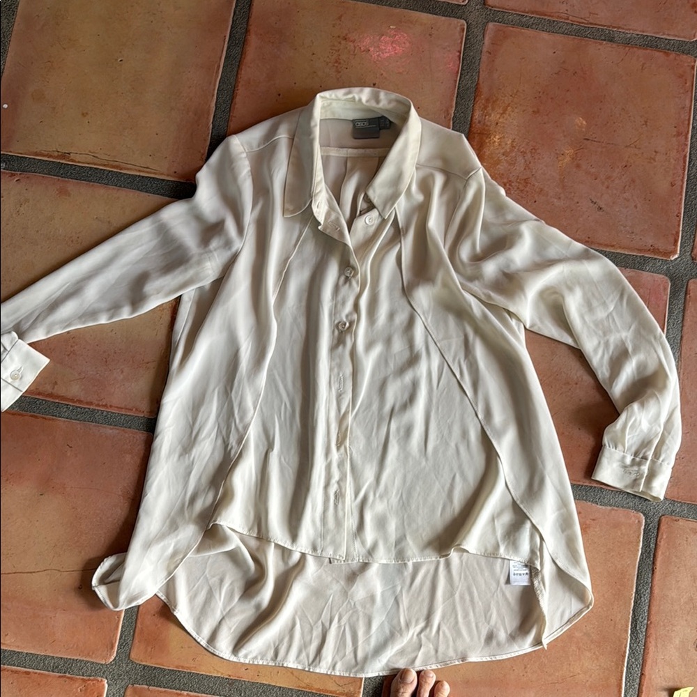 Cream asos blouse with side panel detail - see video